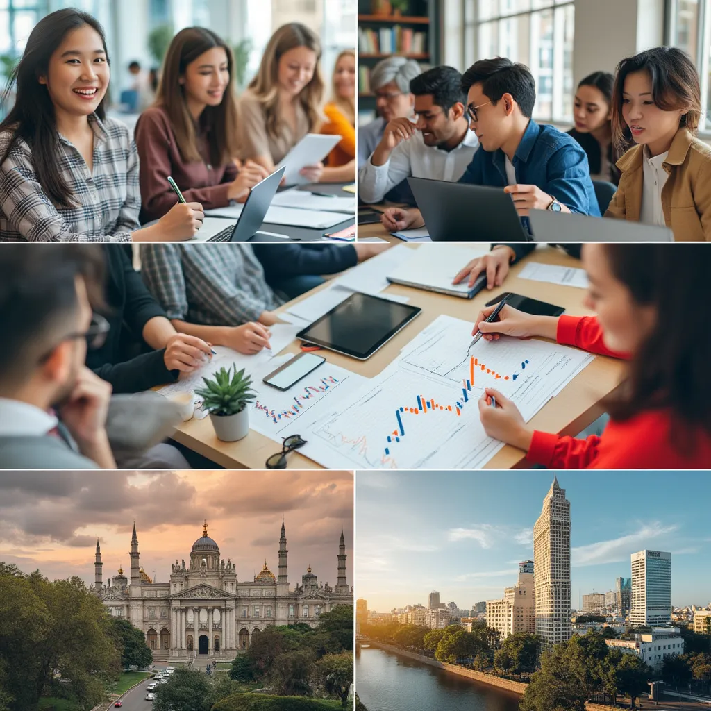 Collage de imágenes representando la evolución de FinanzasARG y su impacto en Argentina