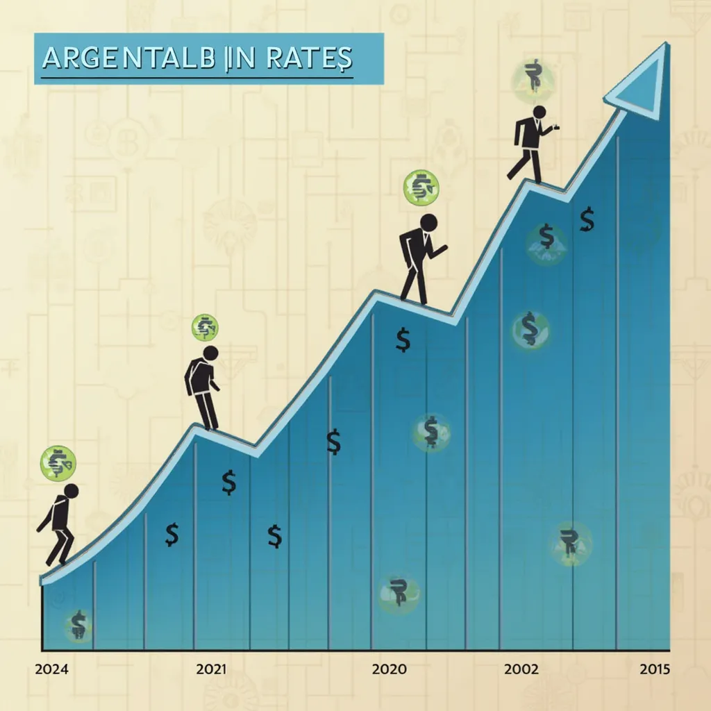 Gráfico mostrando la alta inflación en Argentina