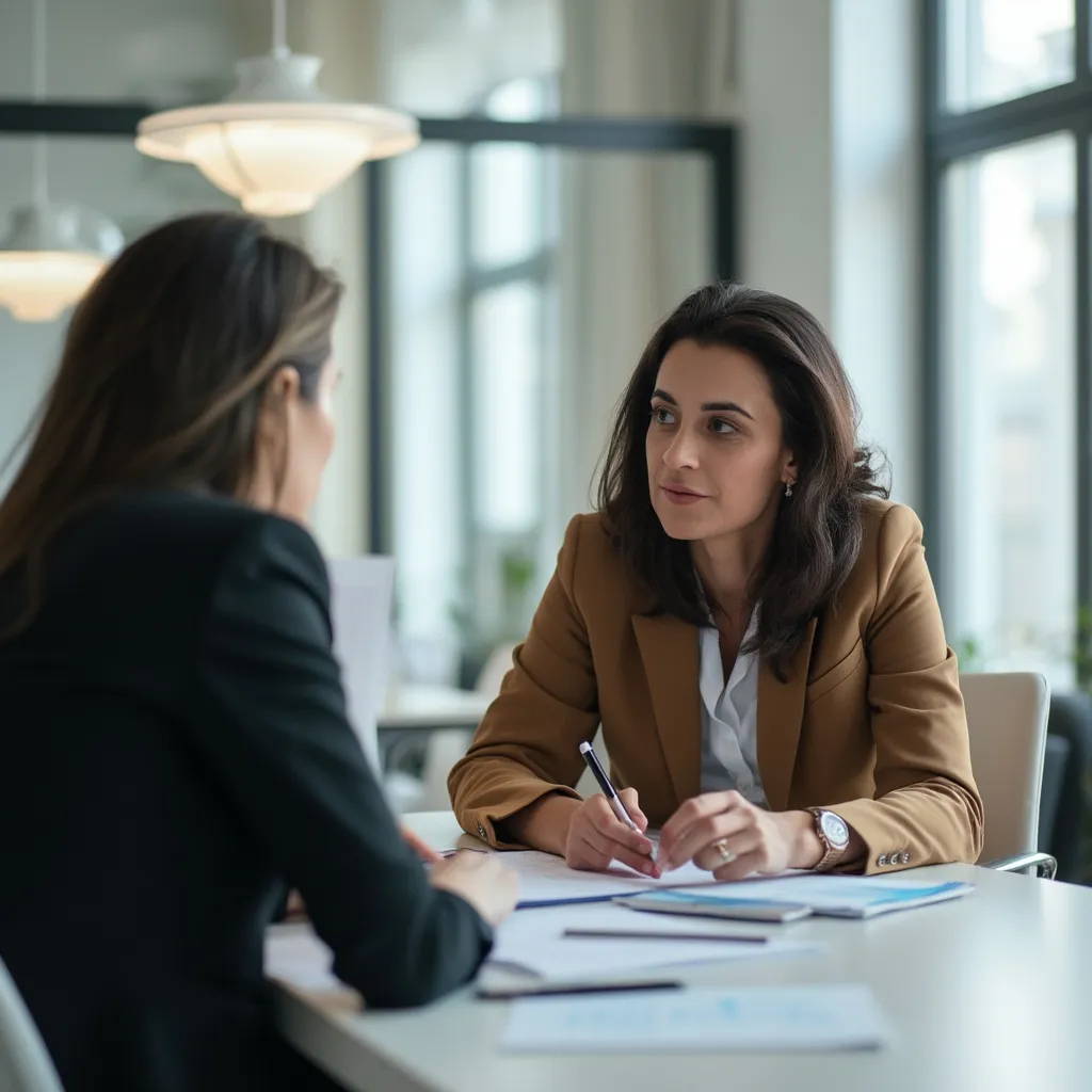 Asesor financiero reunido con un cliente