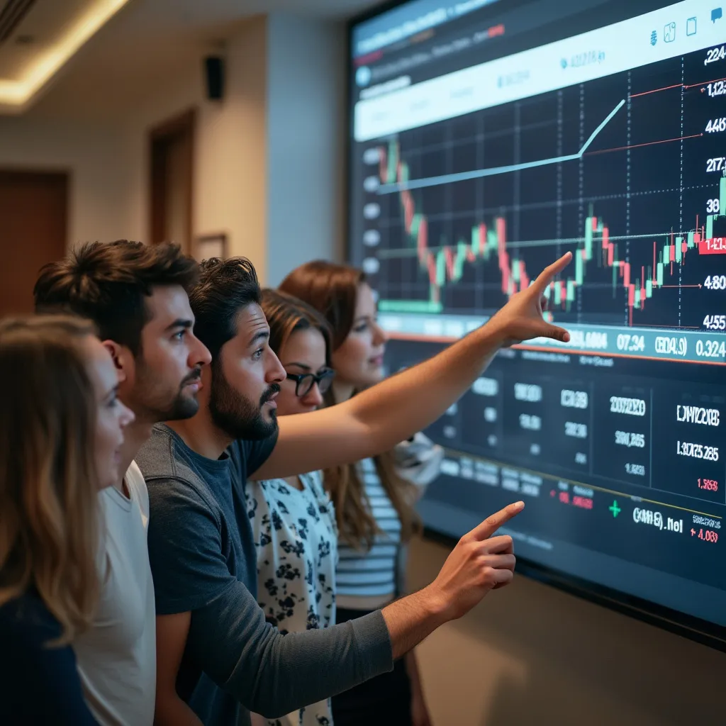 Grupo pequeño en un taller interactivo sobre inversiones