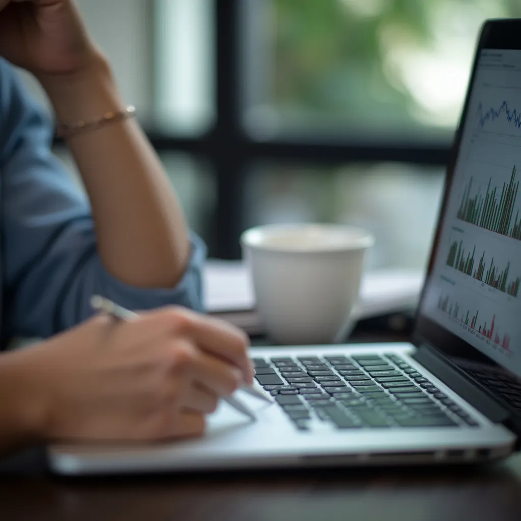 Persona tomando notas durante un curso online de finanzas